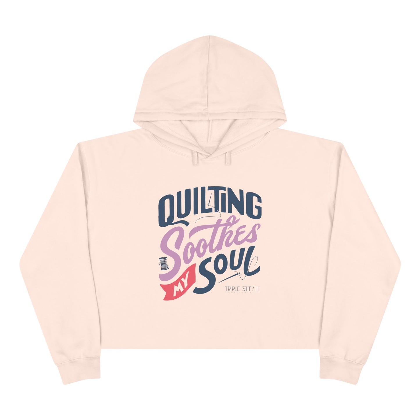 Quilting Soothes My Soul Cropped Hoodie