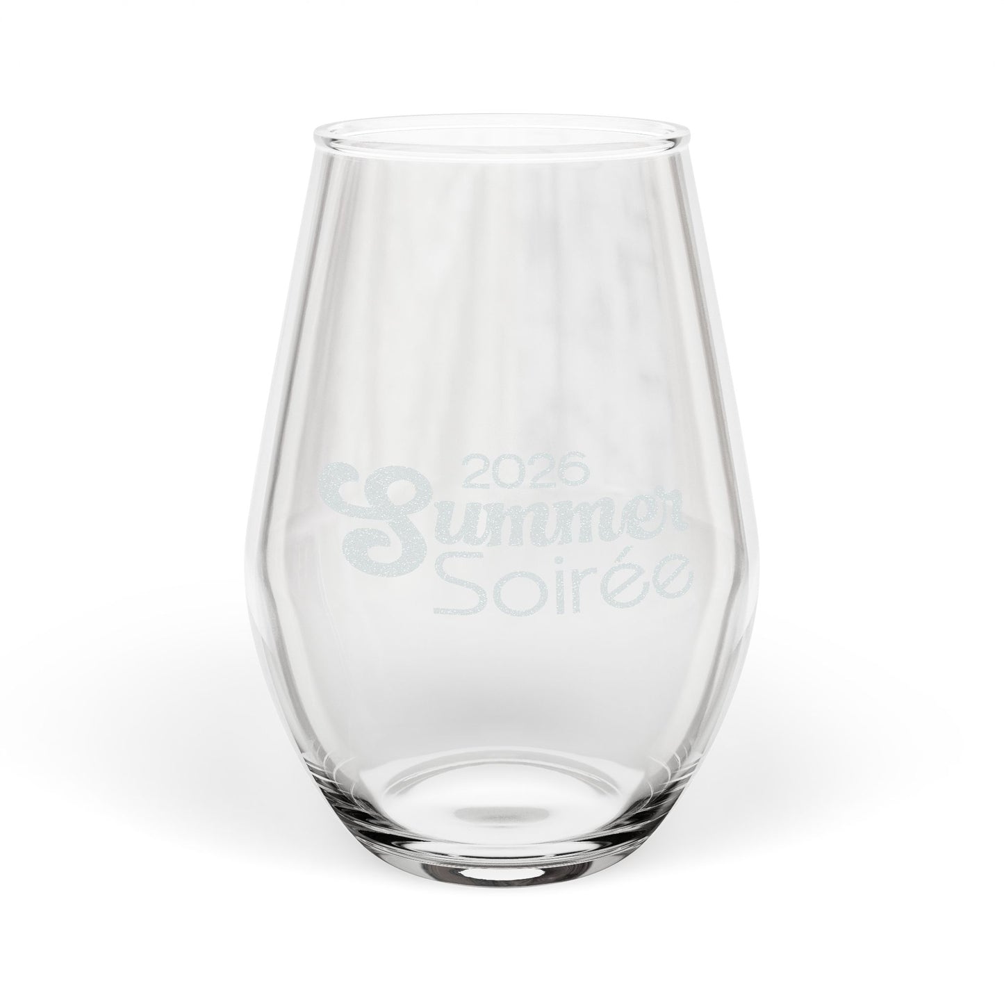 Summer Soirée Stemless Wine Glass (Engraved), 11.5oz