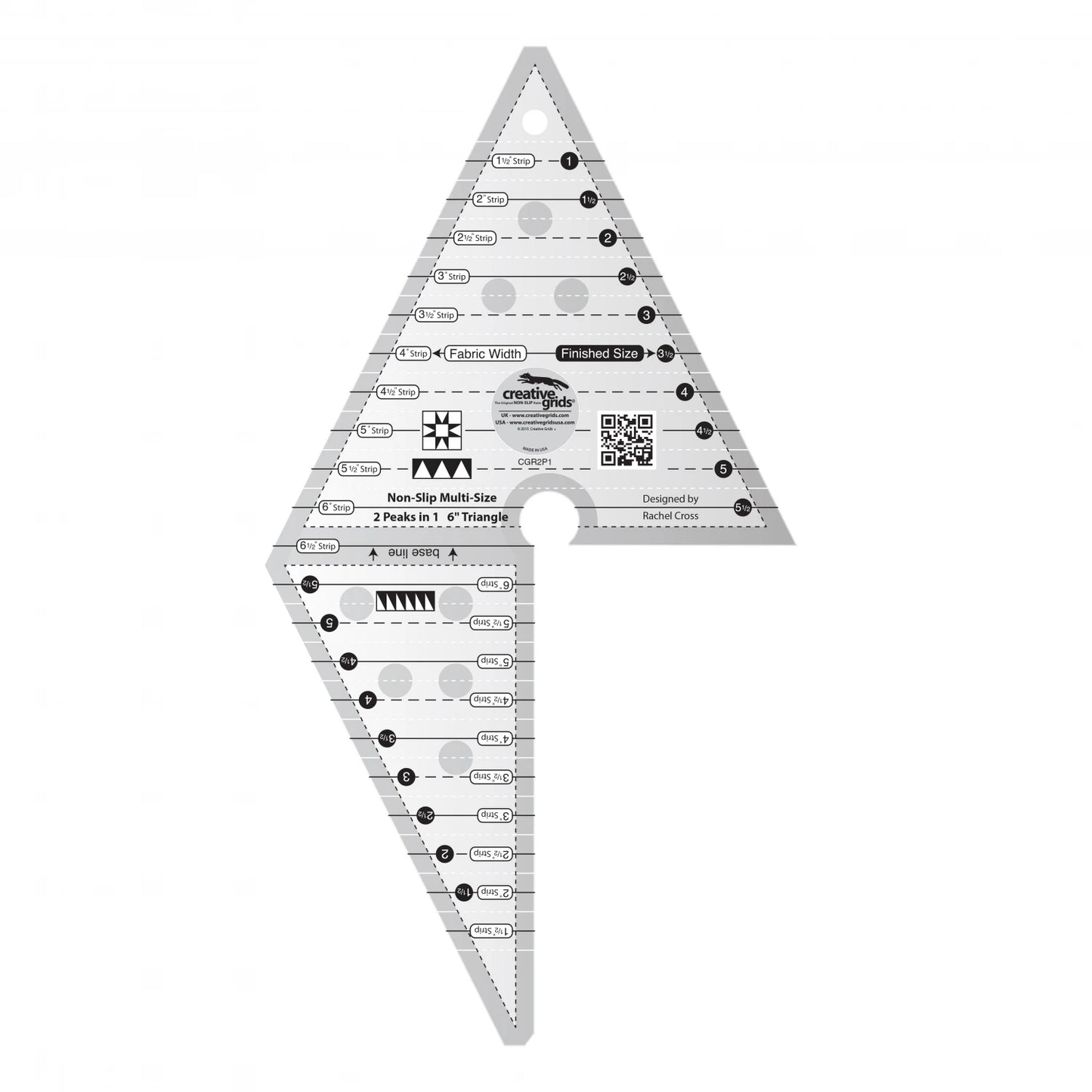 Creative Grids Quilt Ruler 2 Peaks in 1 Triangle