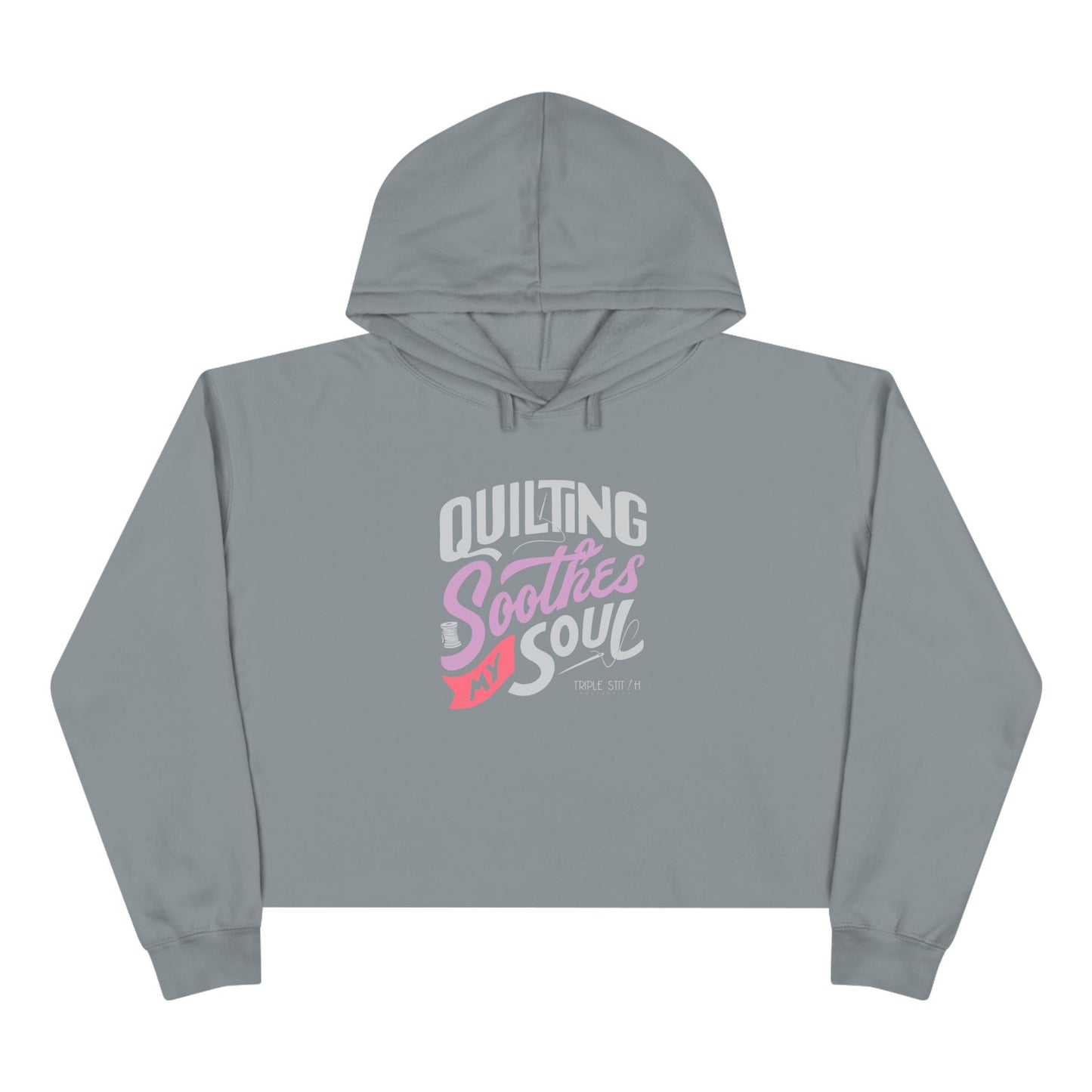 Quilting Soothes My Soul Cropped Hoodie