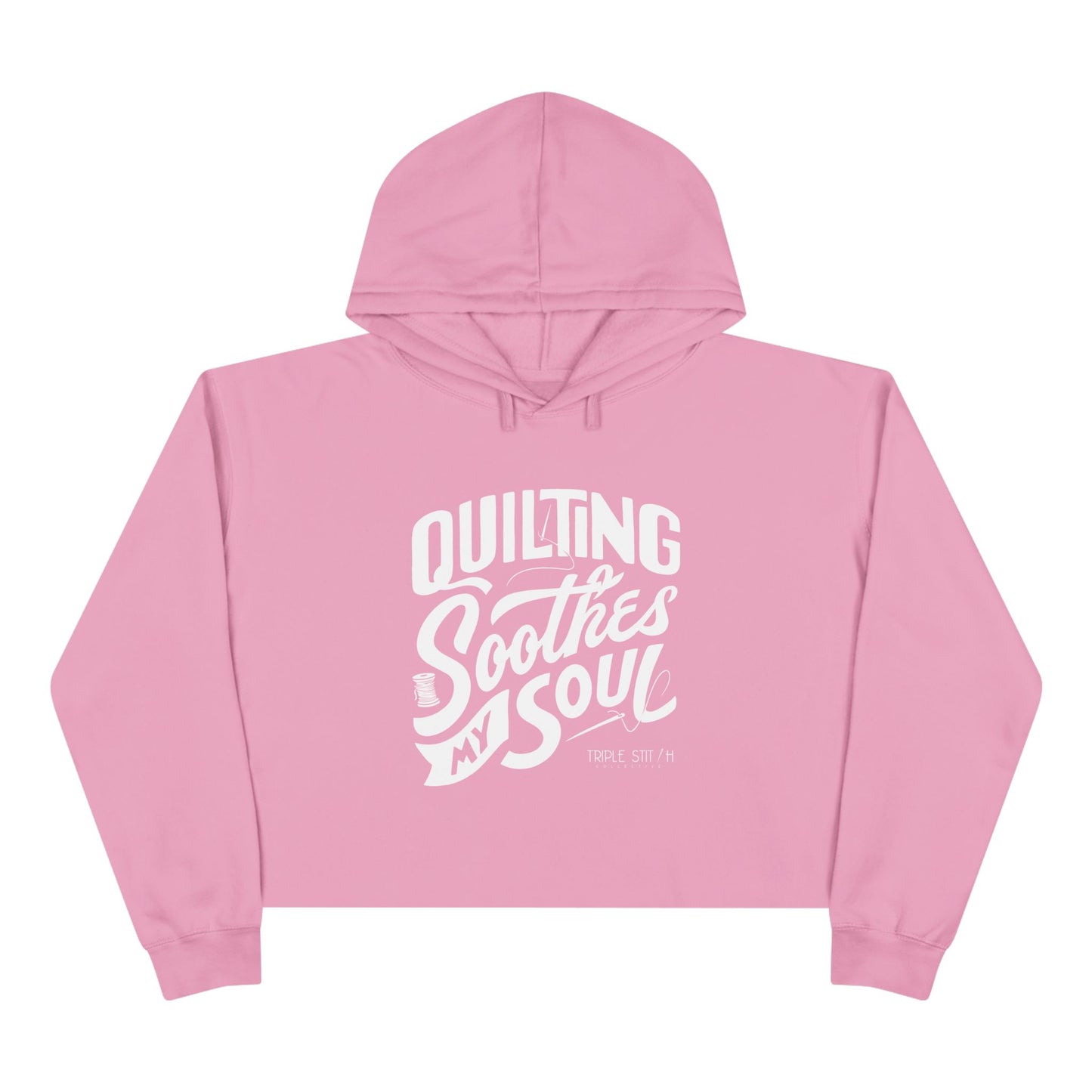 Quilting Soothes My Soul Cropped Hoodie