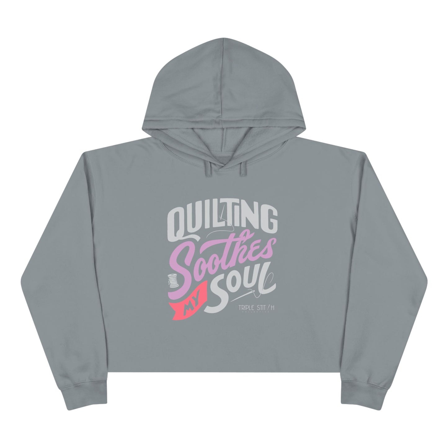 Quilting Soothes My Soul Cropped Hoodie