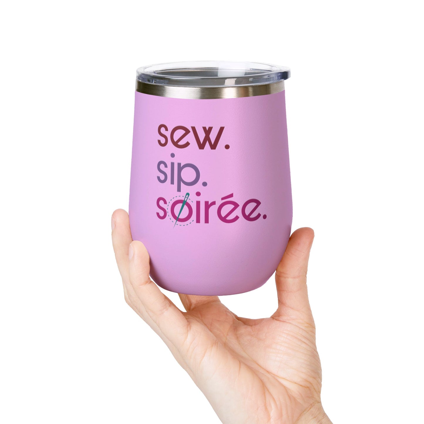 Sew. Sip. Soirée. Insulated Wine Tumbler