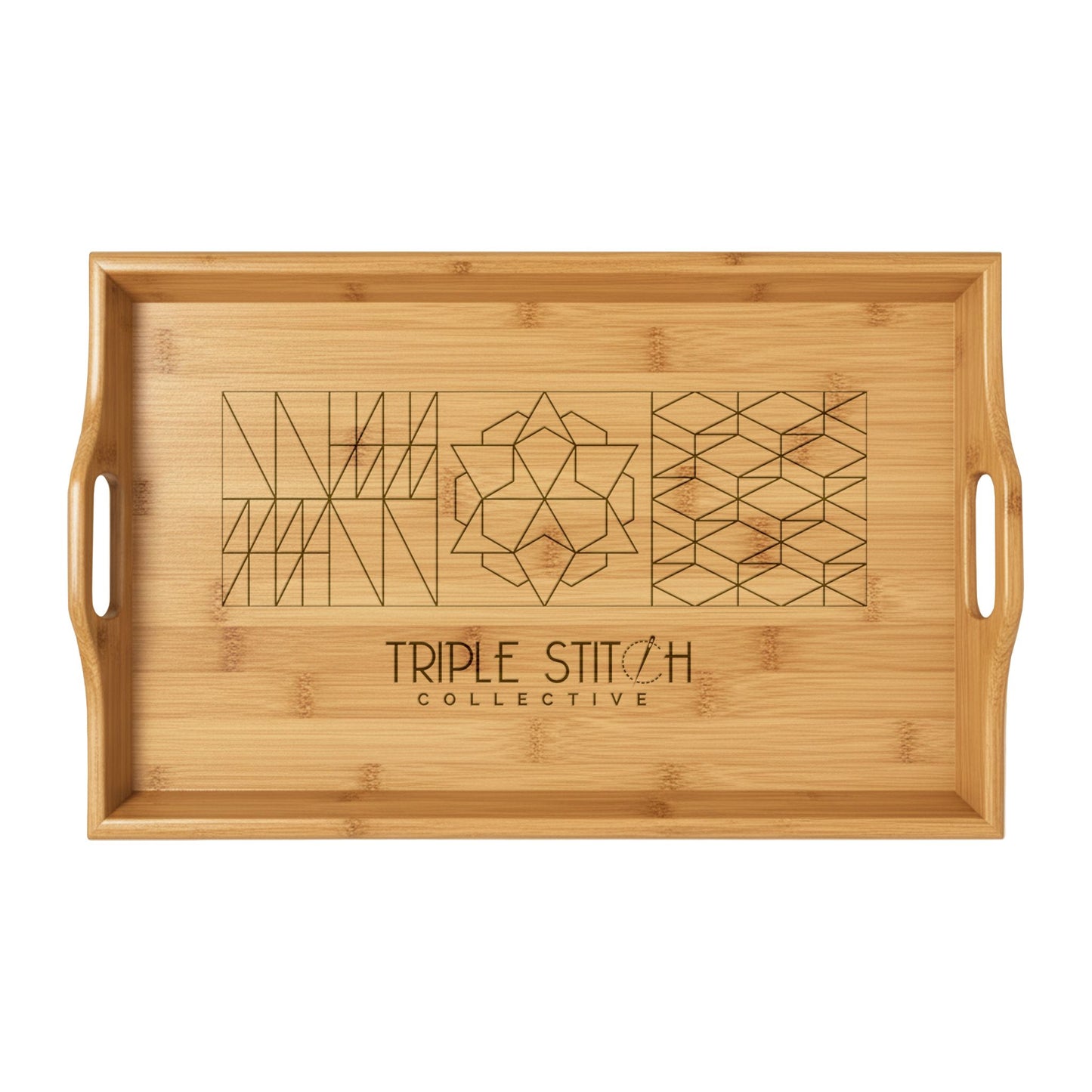 Engraved Three Shades of Summer Bamboo Serving Tray