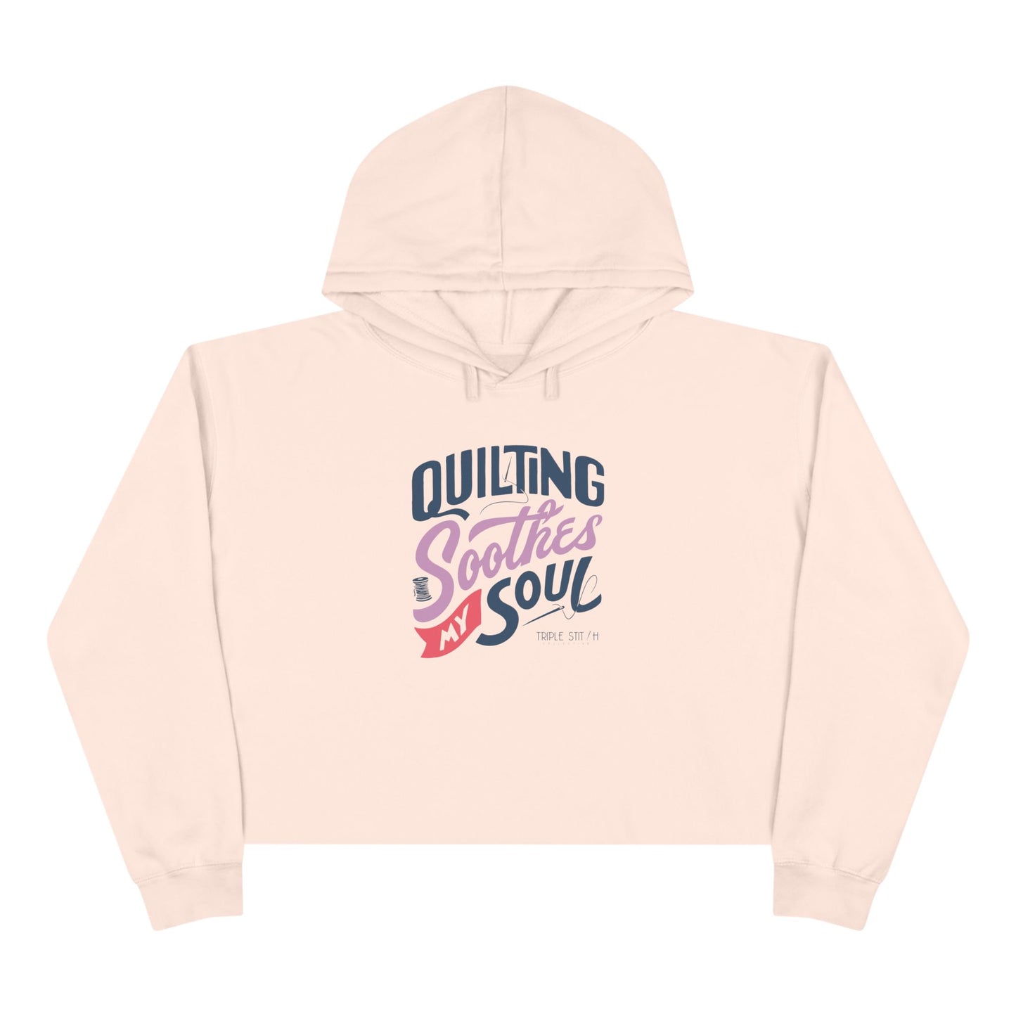 Quilting Soothes My Soul Cropped Hoodie