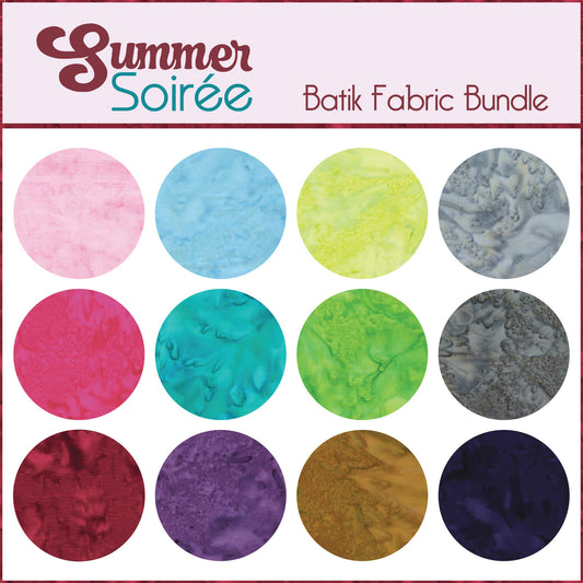 Three Shades of Summer Batik Fabric Bundle